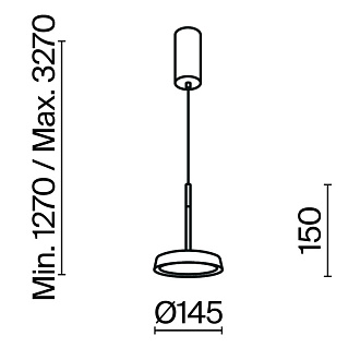 Подвесной светильник 15,3*327 см, LED, 12W, 3000К, Maytoni El MOD041PL-L15WG3K черный