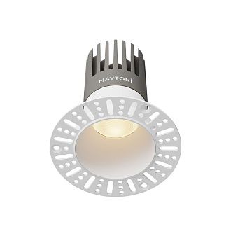 Встраиваемый светильник 10*11 см, вр 7 см, *LED*15W, 3000K, Maytoni Dip DL122-15W-3K-TRS-W, Белый