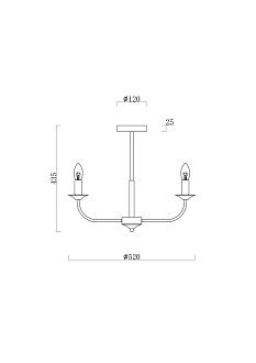 Люстра *52*44-44 см, 5*E14*40W, Freya  FR4013CL-05GB, Черный с Золотом