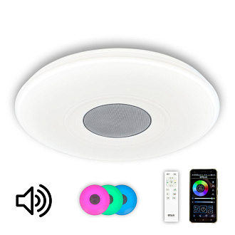 Светильник 50 см, 60W, 3000-4200K музыкальный с Bluetooth Citilux Light & Music CL703M61, белый матовый