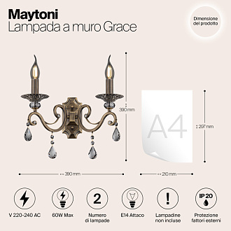 Бра Maytoni RC247-WL-02-R Бронза