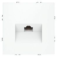 Розетка компьютерная встраиваемая Voltum S70 RJ45 кат.6, белый матовый пластик Soft touch VLS060102