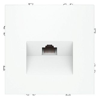 Розетка компьютерная встраиваемая Voltum S70 RJ45 кат.6, белый матовый пластик Soft touch VLS060102