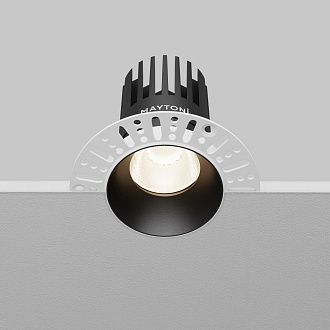 Встраиваемый светильник DL121-15W-4K-TRS-B **-9,8 см, *LED*15W, 4000K, Maytoni technical Dip DL121-15W-4K-TRS-B, Черный, вр 6,8 см