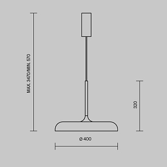 Подвесной светильник 40*57*347 см, LED*26W, 3000 К, Gerhard MOD189PL-L18GR3K1 Maytoni, Серый