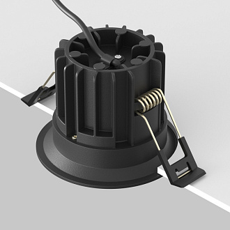 Встраиваемый светильник 8*8*6 см, LED, 12W, Maytoni Technical ROUND DL058-12W-DTW-B черный, вр 7,5 см