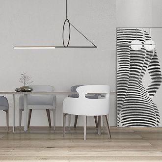 Подвесной светильник SUSPENSION CERCLE ET TRAIT – GRAPHITE SATINE L170 170*45*45 см, 1*LED*25W, 3000K, ImperiumLoft 40.1282-0, Чёрный
