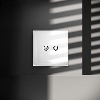 Розетка телевизионнная встраиваемая Voltum S70 оконечная TV+SAT, белый  пластик  VLS060401