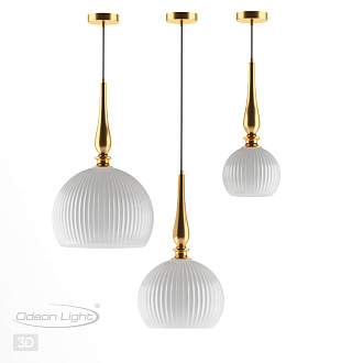 Подвес Odeon Light Runga 4767/1 диаметр 20 см, белый/бронзовый
