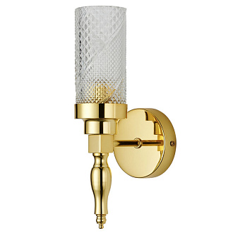 Бра Favourite Anima 2812-1W, D135*W100*H305, Каркас золотого цвета, плафон из прозрачного фактурного стекла