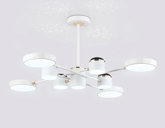 Люстра светодиодная на штанге **37- см, **W, 3000-6000K, Ambrella Light Comfort FL51627, белый, золото