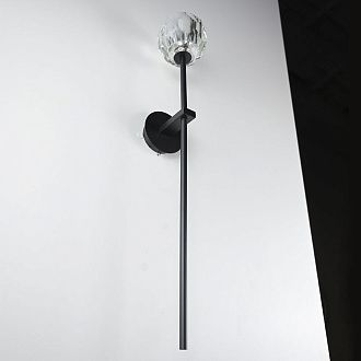Бра RH Boule de Cristal Long Sconce Brass 13*45*45 см, 1*G9*40W, ImperiumLoft 44.305, Чёрный, Латунь