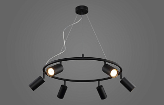 Светильник подвесной 60 см, 6*GU10*50W,  Crystal Lux RIVO SP6 BL, Черный