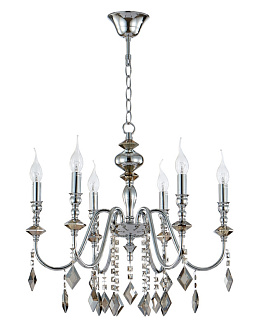 Люстра 56 см, Crystal Lux MERCEDES SP6 CHROME/SMOKE Хром