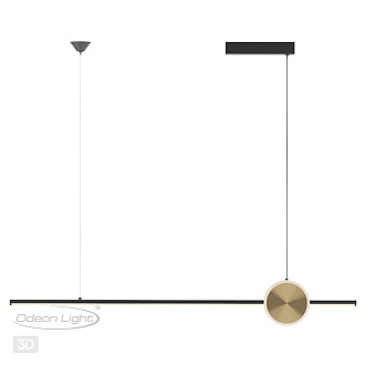 Светодиодный светильник 100 см, 30W, 3000K, Odeon Light STILO 6601/30L, черный
