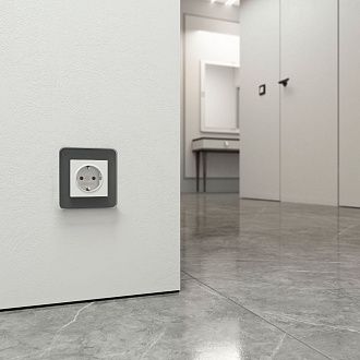 W0012440 Рамка на 1 пост Elite, графит, стекло Werkel, 4690389180675