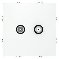 Розетка телевизионнная встраиваемая Voltum S70 оконечная TV+SAT, белый матовый пластик Soft touch VLS060402