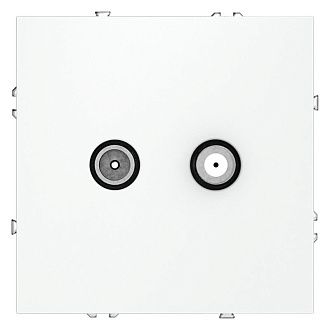 Розетка телевизионнная встраиваемая Voltum S70 оконечная TV+SAT, белый матовый пластик Soft touch VLS060402