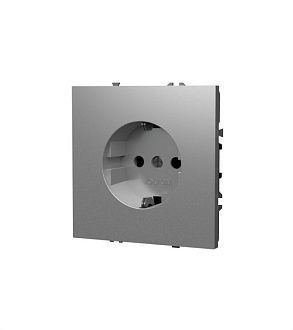 Розетка встраиваемая Voltum S70 с заземлением 16А, шелк пластик Soft touch VLS040104