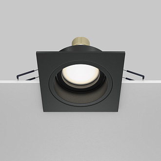 Светильник, 9 см, 50W, черный, Maytoni Akron DL026-2-01B, встраиваемый