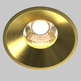 Встраиваемый светильник 8*8*6 см, LED, 12W, 3000К, Maytoni Technical ROUND DL058-12W3K-BS латунный, вр 7,5 см