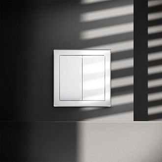 Выключатель встраиваемый Voltum S70 двухклавишный 10А, белый  пластик  VLS020101