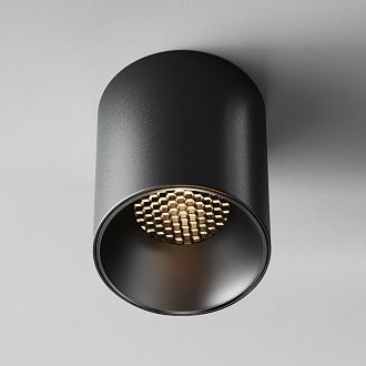 Накладной светильник 7,5*7,5*9 см,  LED, 12W, 3000К, Maytoni Technical Alfa LED C064CL-12W3K-RD-B черный