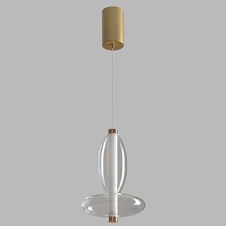 Светильник 18 см, 7W, 3000K, Crystal Lux QUASAR SP7W LED TRANSPARENT, золото