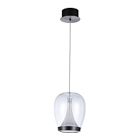 Светильник подвесной 18*22 см, 1 LED*15W, 4000 К, Divinare Campo 5875/09 SP-15, Прозрачный