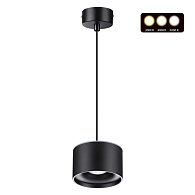 Светильник 10 см, 15W, 3000-6000K, Novotech Over Giro 358968, черный