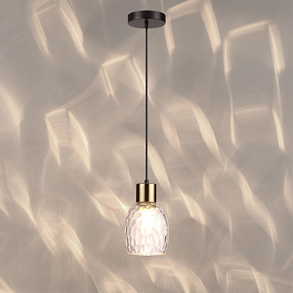 Подвес 12*12*150 см, 1*E27 Lumion Ice 6562/1A черный, золотой