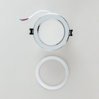 Светильник встроенный 11*4,2 см, LED*7 W, 3000-5500-4000 К, Хром Citilux Акви CLD008111V, вр 9 см