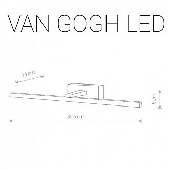 Настенный светильник 60 см Nowodvorski VAN GOGH LED 9352,1хLEDх12, 3000К, черный/белый