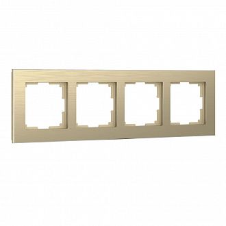 W0041711 Рамка на 4 поста Aluminium, шампань Werkel, 4690389158162