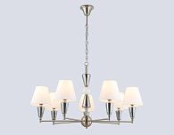 Подвесная люстра с абажурами **52- см, 7*E14*40W, K, Ambrella Light High Light LH75256, cатин никель