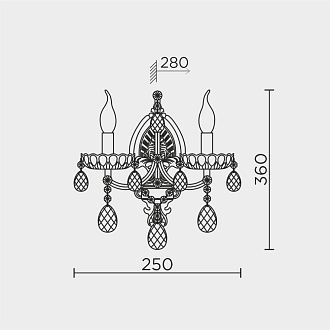 Бра 25*28*36 см, Е14 2x40W, Золото MODELUX ML.7003.2P