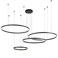 Подвесной светильник 1780*800*140/1240 мм, 4*LED 218W 3000-5700K черный Indigo Galass V000034L, 14001/4P Black