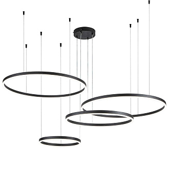 Подвесной светильник 1780*800*140/1240 мм, 4*LED 218W 3000-5700K черный Indigo Galass V000034L, 14001/4P Black