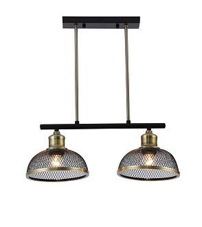 Люстра L450 x W180 x H460, мм, 2*40W (80W), BLACK+BRONZE (Черный+Бронза) Rilon 06494/2 BLACK+BRONZE