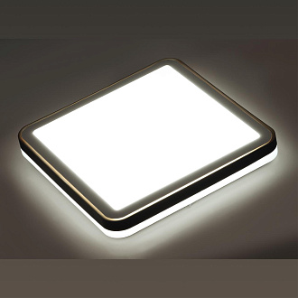 Cветильник 44*7 см, LED 48W, 3000-4200-6300 К, IP43, белый/черный/медный, пластик Sonex Akuna, 7621/DL