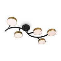 Светильник 85,5*46,5*12-12 см, 5*LED*10W, 4000K, Freya Тибо/Tibo FR6048CL-L10GB, Черный с Золотом