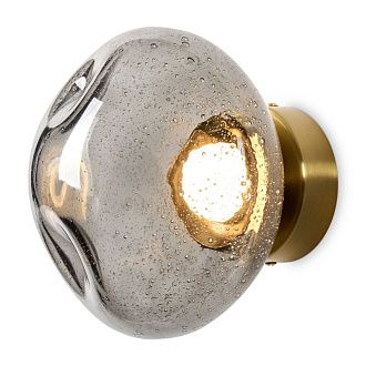 Настенный светильник 19.5 см, 5W, 3000K, Freya Mote FR5601WL-01GR, латунь-дымчатый