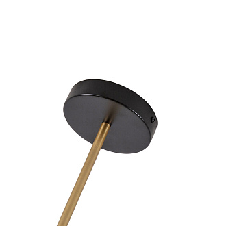 Подвесная люстра F-Promo Pouli 4109-4P, L1200*W280*H1000, каркас матового черного цвета с золотыми декоративными элементами, поворотные плафоны из выдувного стекла белого цвета, часть каркаса фиксируется трос