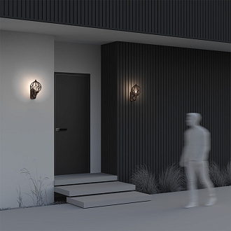 Уличный настенный светильник Maytoni Via O024WL-01G, коричневый