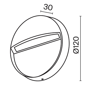Подсветка для лестниц  12*2,2 см, LED 3W, 3000К, Черный Maytoni Mane O046SL-L3B3K