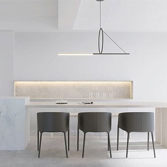 Подвесной светильник SUSPENSION CERCLE ET TRAIT – GRAPHITE SATINE L120 120*45*45 см, 1*LED*25W, 3000K, ImperiumLoft 40.1282-0, Чёрный