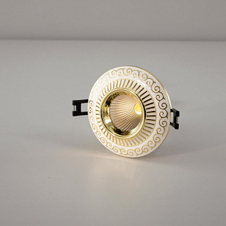 Встраиваемый светильник 10 см, 7W, 3500K Citilux Боска CLD041NW2 белый/золото