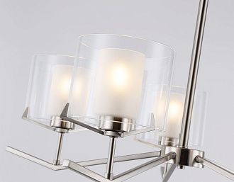 Люстра со стеклянными плафонами на штанге **39- см, 5*E14*40W, K, Ambrella Light High Light LH57001, никель