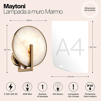 Светильник Maytoni Marmo MOD099WL-01G2, золото