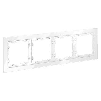 Рамка стеклянная Voltum S70 на 4 поста, белый, стекло Стекло/пластик  VLS110401